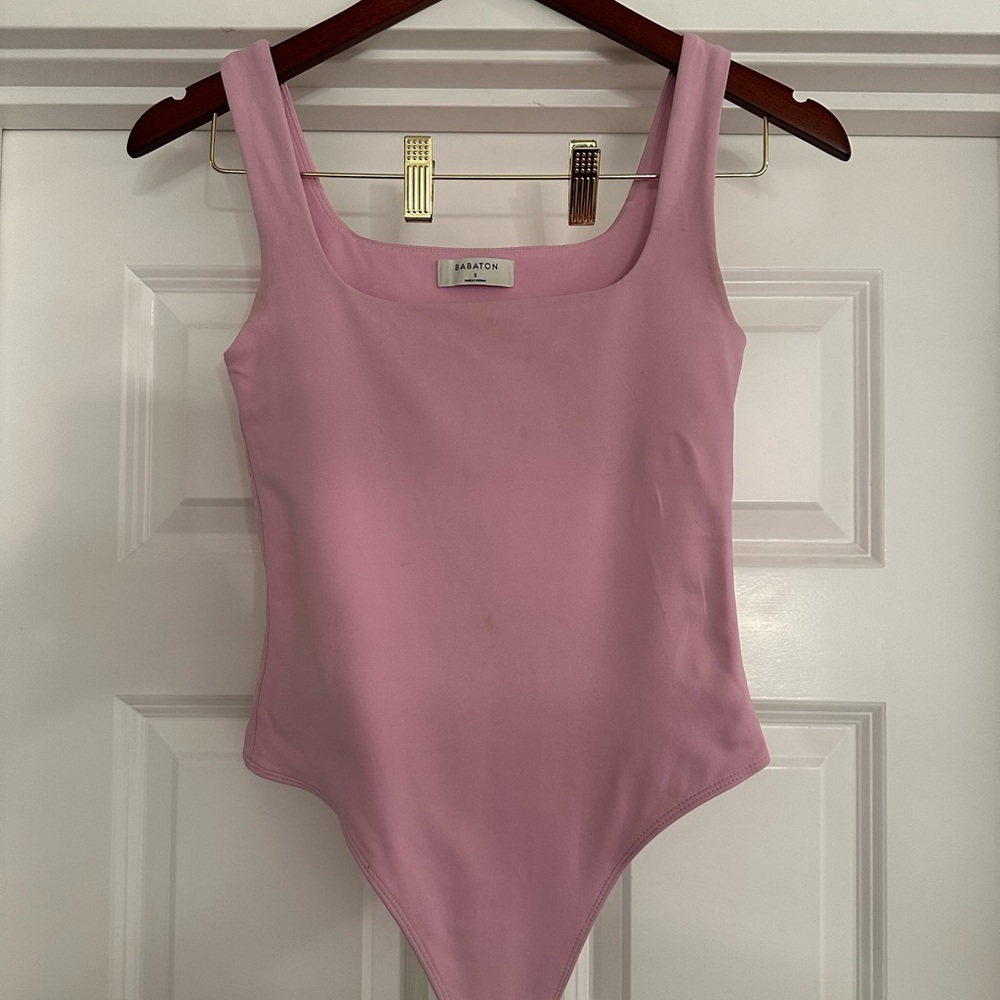 Aritzia Babaton Pink Tank Bodysuit